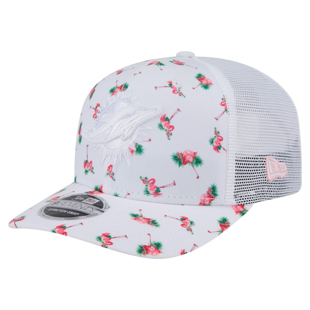 Adventure Flamingo Pattern 9SEVENTY Stretch-Snap Hat - Miami Dolphins