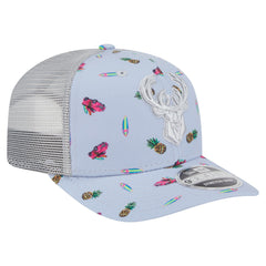 NBA Milwaukee Bucks Adventure Aloha Pattern 9SEVENTY Stretch-Snap Hat
