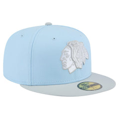 NHL Light Blue/Gray Chicago Blackhawks New Era Color Pack Two-Tone 59FIFTY Fitted Hat