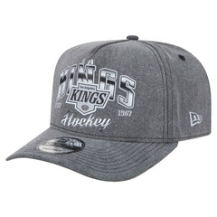 NHL Charcoal Los Angeles Kings New Era Throwback Washed A-Frame Pre-Curved 9FIFTY Snapback Hat