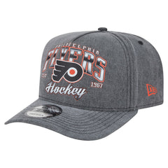 NHL Charcoal Philadelphia Flyers New Era Throwback Washed A-Frame Pre-Curved 9FIFTY Snapback Hat