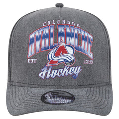 NHL Charcoal Colorado Avalanche New Era Throwback Washed A-Frame Pre-Curved 9FIFTY Snapback Hat