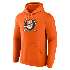 NHL Orange Anaheim Ducks Fanatics Primary Logo Fleece Pullover Hoodie