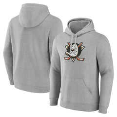 NHL Gray Anaheim Ducks Primary Logo Pullover Sweatshirt