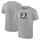 NHL Heather Gray Anaheim Ducks Primary Logo T-Shirt