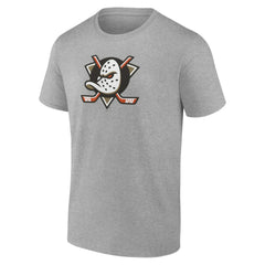 NHL Heather Gray Anaheim Ducks Primary Logo T-Shirt