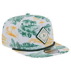 MLB Athletics New Era Printed Island Golfer Snapback Hat
