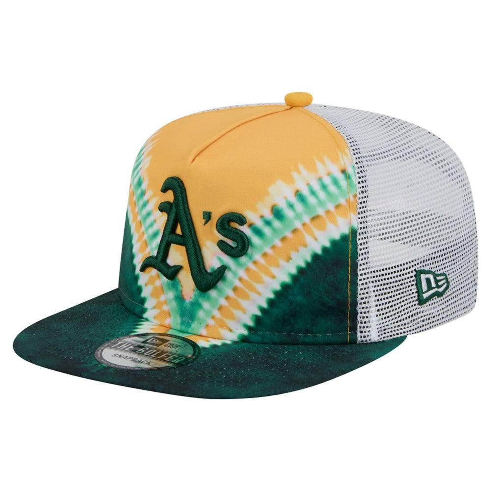 MLB Athletics New Era Tie-Dye Golfer Trucker Adjustable Hat