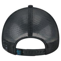 MLB Miami Marlins New Era Distressed 9FORTY A-Frame Adjustable Trucker Hat