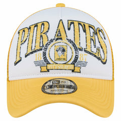 MLB Pittsburgh Pirates New Era Distressed 9FORTY A-Frame Adjustable Trucker Hat