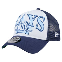 MLB Tampa Bay Rays New Era Distressed 9FORTY A-Frame Adjustable Trucker Hat