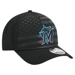 MLB Miami Marlins New Era American Flag 9FORTY M-Crown A-Frame Adjustable Hat