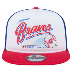 MLB Atlanta Braves New Era Retro Script Trucker 9FIFTY Snapback Hat