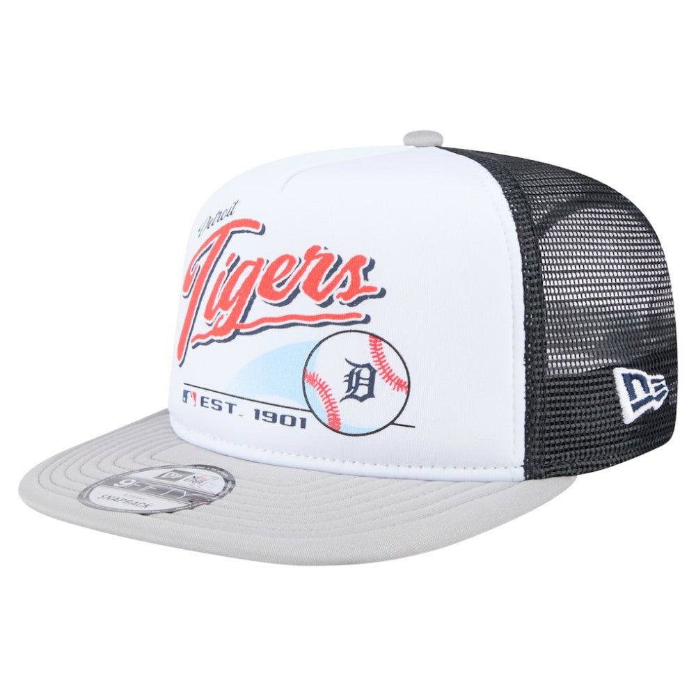 MLB Detroit Tigers New Era Retro Script Trucker 9FIFTY Snapback Hat