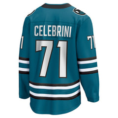 NHL Macklin Celebrini San Jose Sharks Fanatics Home Breakaway Jersey – Teal