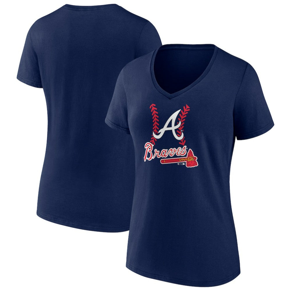 MLB Atlanta Braves Women's Fastball V-Neck T-Shirt