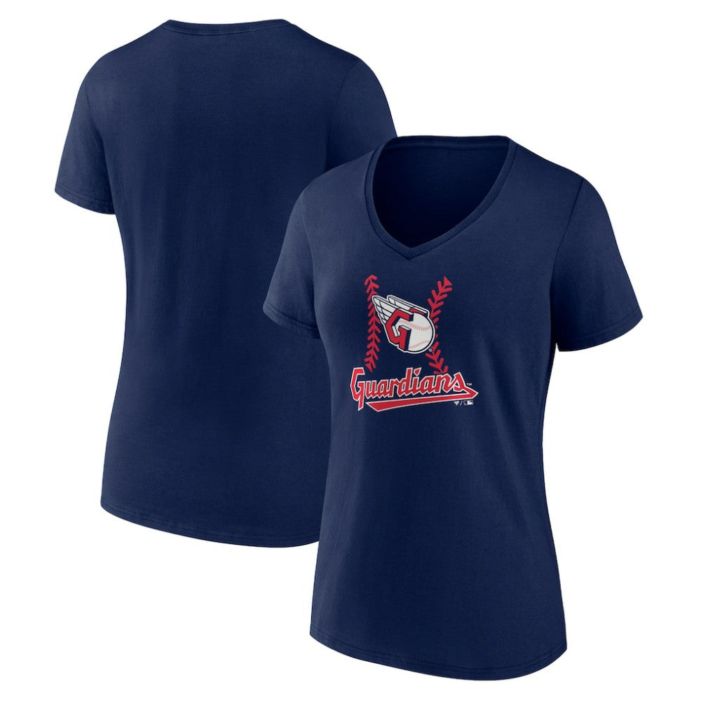 MLB Cleveland Guardians Women's Fastball V-Neck T-Shirt