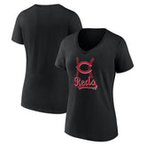 MLB Cincinnati Reds Women's Fastball V-Neck T-Shirt