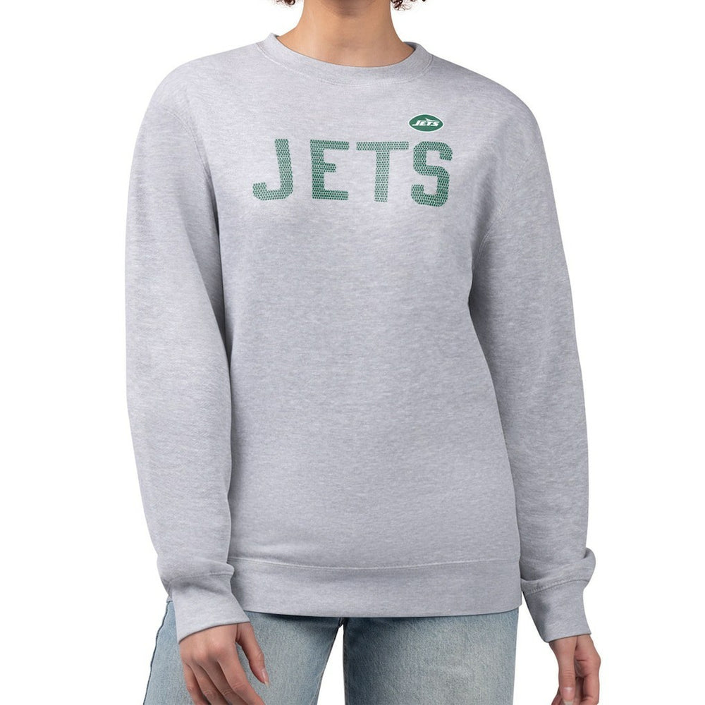 G-III 4Her by Carl Banks Women's Dot Print Fleece Pullover Sweatshirt - New York Jets