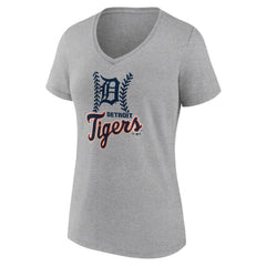 MLB Detroit Tigers Women's Fastball V-Neck T-Shirt