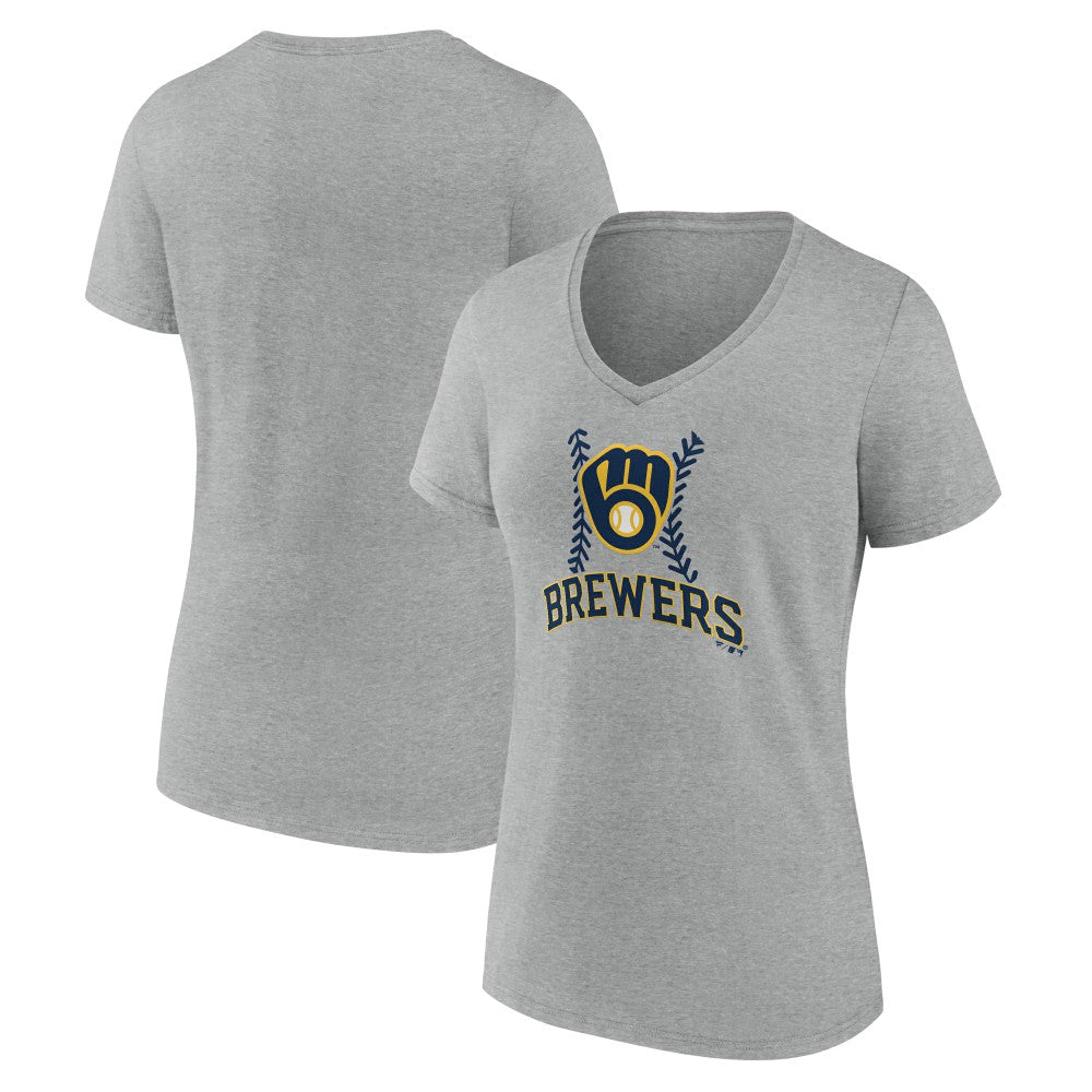 MLB Milwaukee Brewers Women's Fastball V-Neck T-Shirt