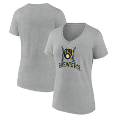 MLB Milwaukee Brewers Women's Fastball V-Neck T-Shirt