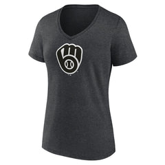 MLB Milwaukee Brewers Women's Monochrome V-Neck T-Shirt