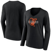 MLB Baltimore Orioles Women's Stellar Long Sleeve V-Neck T-Shirt