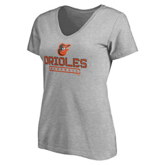 MLB Baltimore Orioles Women's Evanston Stencil V-Neck T-Shirt