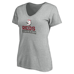 MLB Cincinnati Reds Women's Evanston Stencil V-Neck T-Shirt