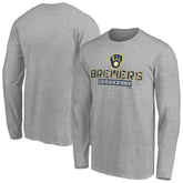 MLB Milwaukee Brewers Evanston Stencil Long Sleeve T-Shirt
