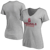 MLB St. Louis Cardinals Women's Evanston Stencil V-Neck T-Shirt