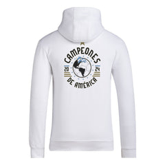 Argentina National Team 2024 Copa America Champions Pullover Hoodie - Adidas White