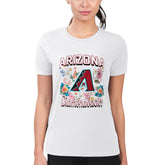 MLB Arizona Diamondbacks G-III 4Her by Carl Banks Women's Super-Slim Fit Lightweight Flowers Graphic T-Shirt