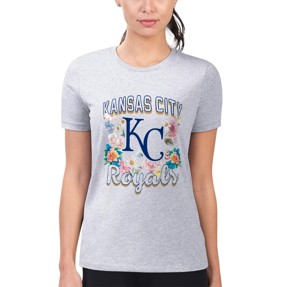 MLB Kansas City Royals G-III 4Her by Carl Banks Women's Super-Slim Fit Lightweight Flowers Graphic T-Shirt