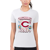MLB Cincinnati Reds G-III 4Her by Carl Banks Women's Super-Slim Fit Lightweight Flowers Graphic T-Shirt