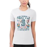 MLB Seattle Mariners G-III 4Her by Carl Banks Women's Super-Slim Fit Lightweight Flowers Graphic T-Shirt