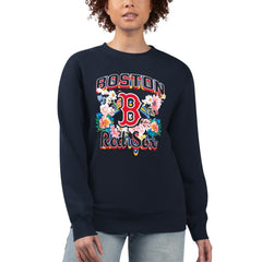 MLB Boston Red Sox G-III 4Her by Carl Banks Women's Flowers Graphic Pullover Sweatshirt