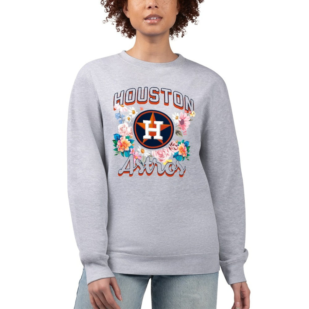 MLB Houston Astros G-III 4Her by Carl Banks Women's Flowers Graphic Pullover Sweatshirt
