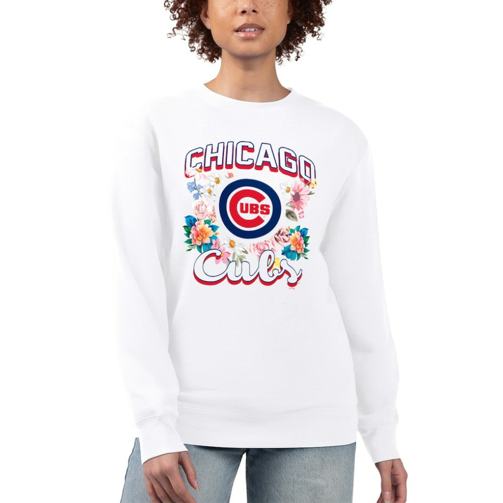 MLB Chicago Cubs G-III 4Her by Carl Banks Women's Flowers Graphic Pullover Sweatshirt