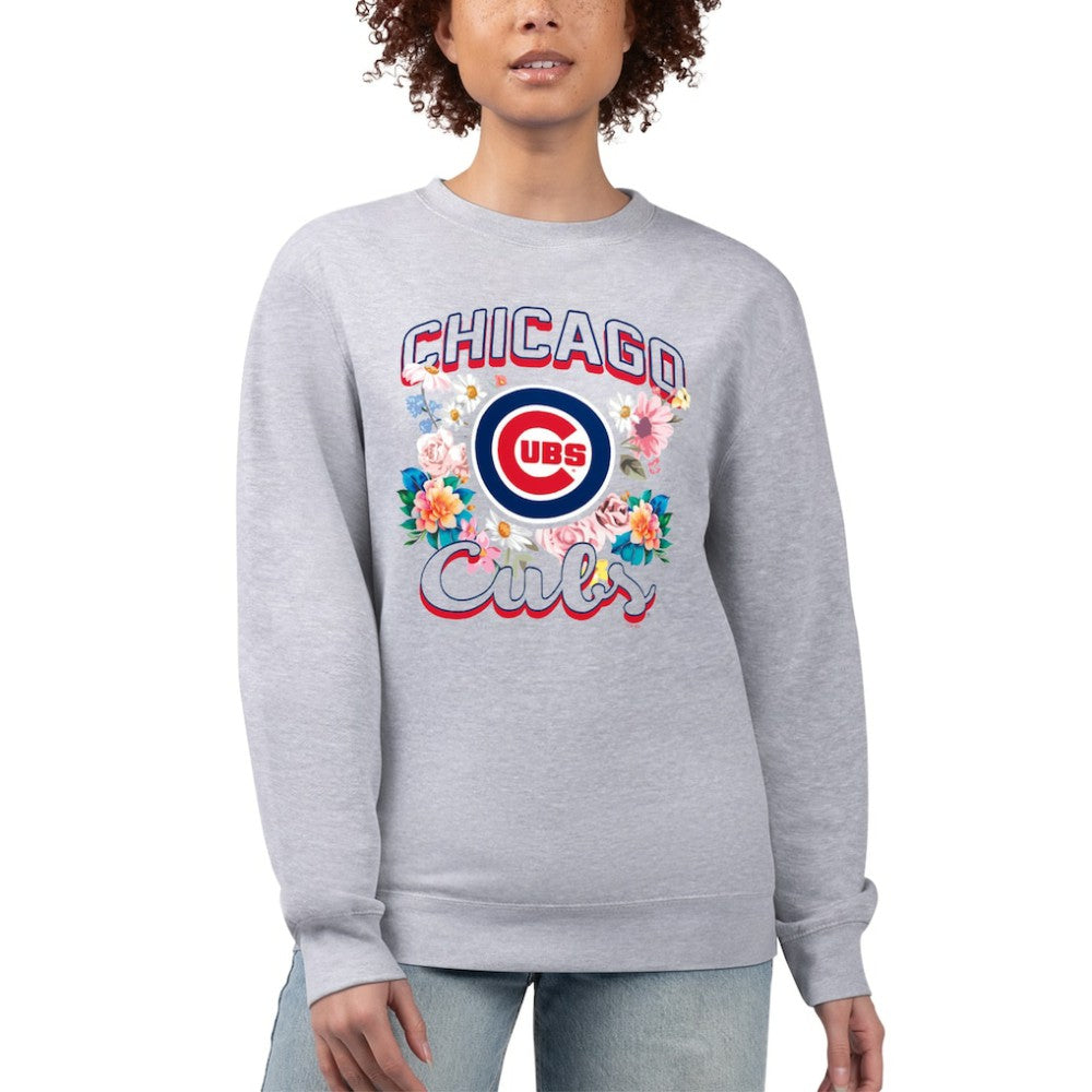 MLB Chicago Cubs G-III 4Her by Carl Banks Women's Flowers Graphic Pullover Sweatshirt