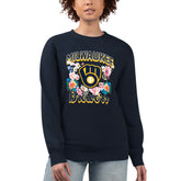 MLB Milwaukee Brewers G-III 4Her by Carl Banks Women's Flowers Graphic Pullover Sweatshirt