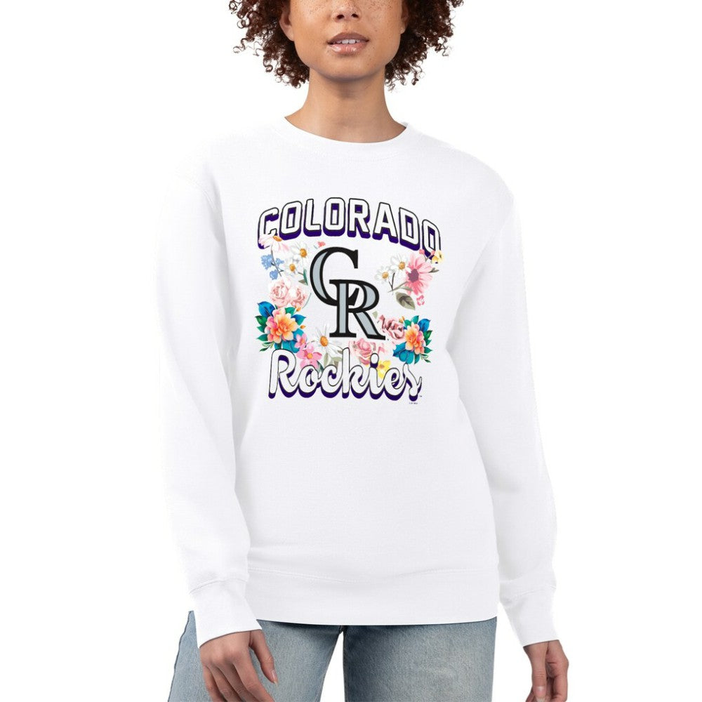 MLB Colorado Rockies G-III 4Her by Carl Banks Women's Flowers Graphic Pullover Sweatshirt