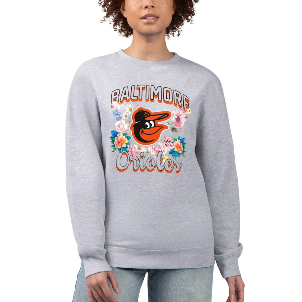 MLB Baltimore Orioles G-III 4Her by Carl Banks Women's Flowers Graphic Pullover Sweatshirt