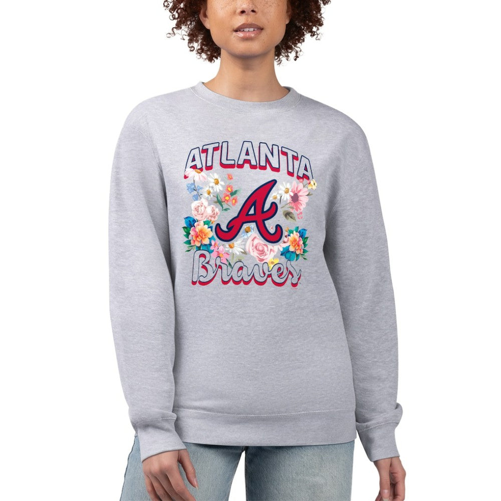 MLB Atlanta Braves G-III 4Her by Carl Banks Women's Flowers Graphic Pullover Sweatshirt
