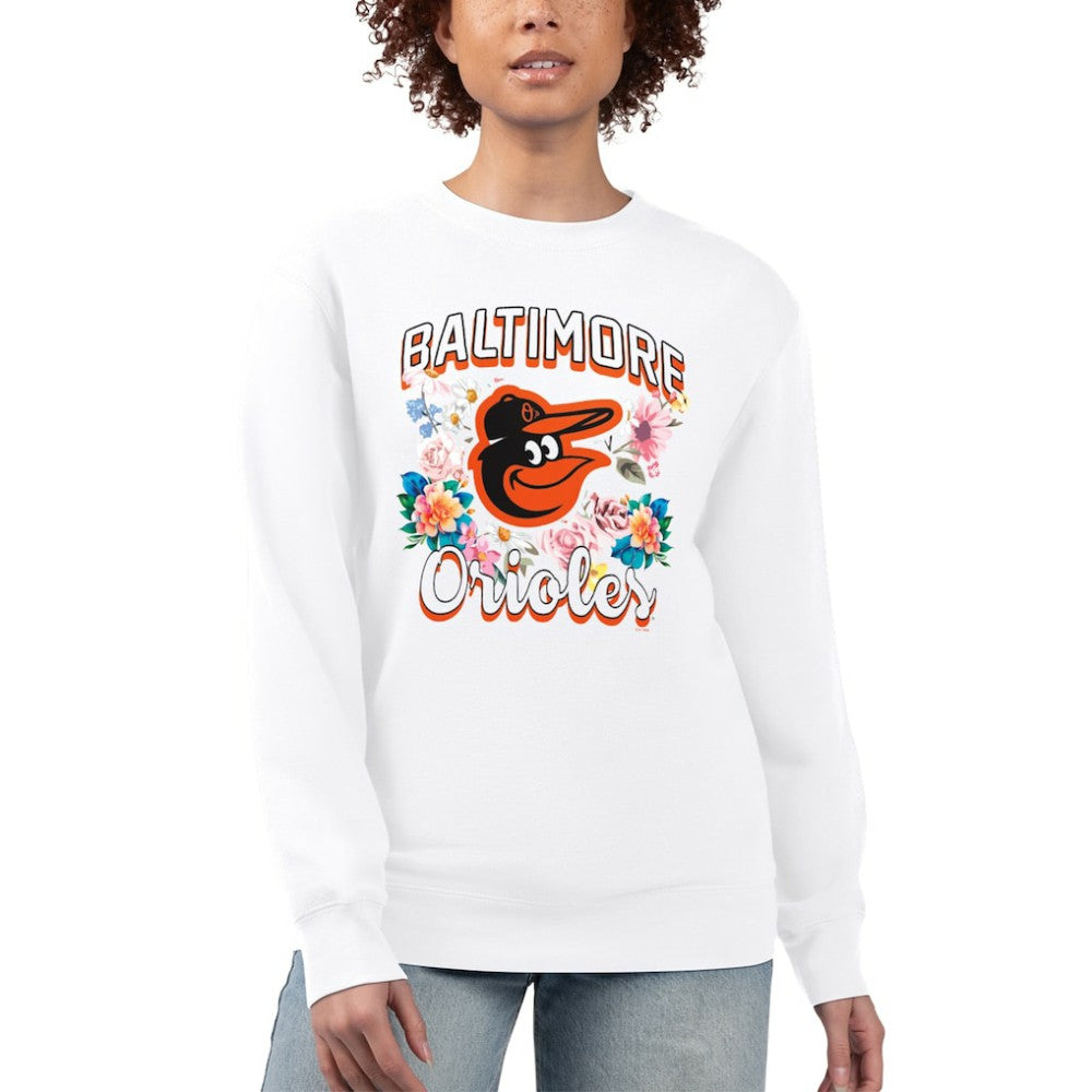 MLB Baltimore Orioles G-III 4Her by Carl Banks Women's Flowers Graphic Pullover Sweatshirt