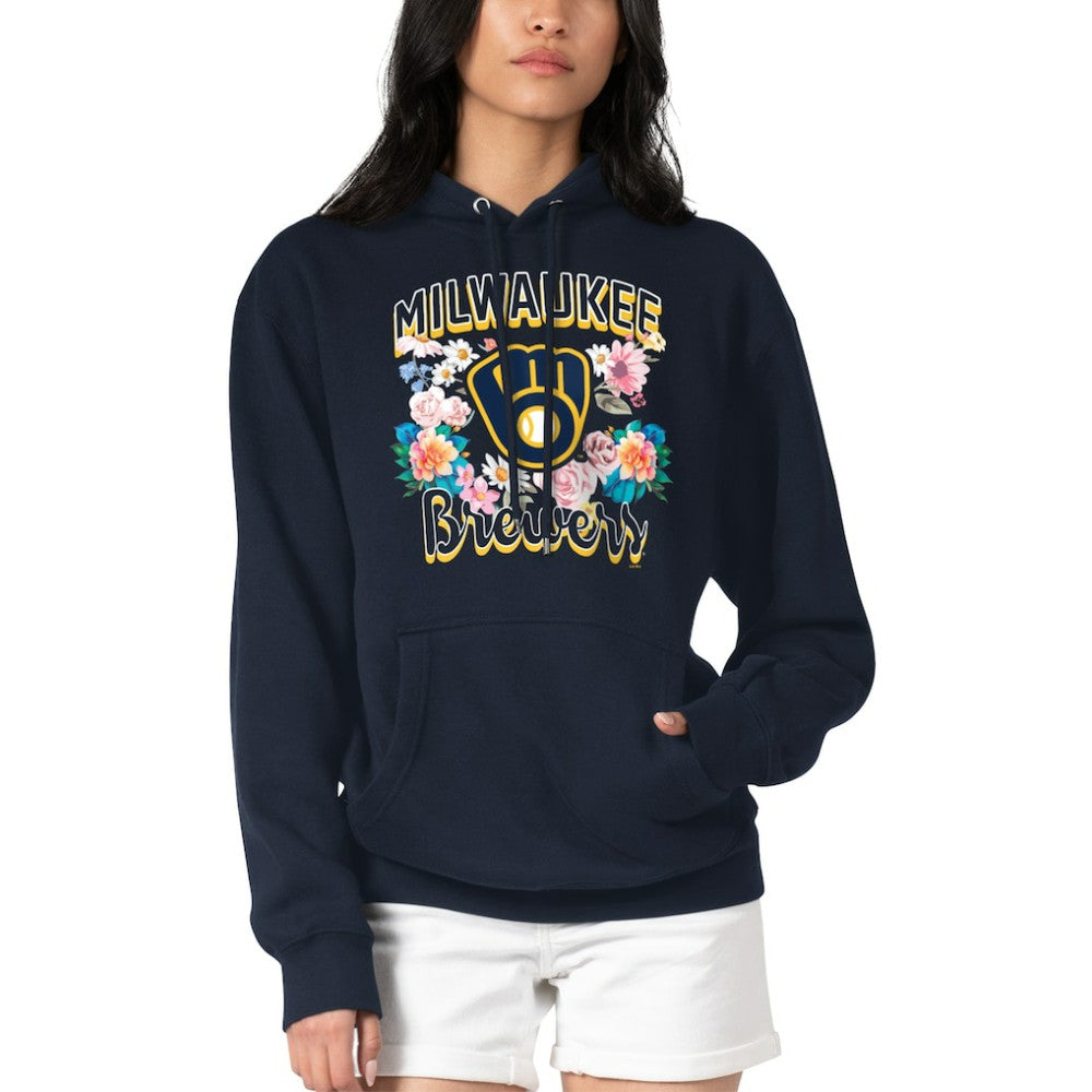 MLB Milwaukee Brewers G-III 4Her by Carl Banks Women's Flowers Graphic Pullover Hoodie