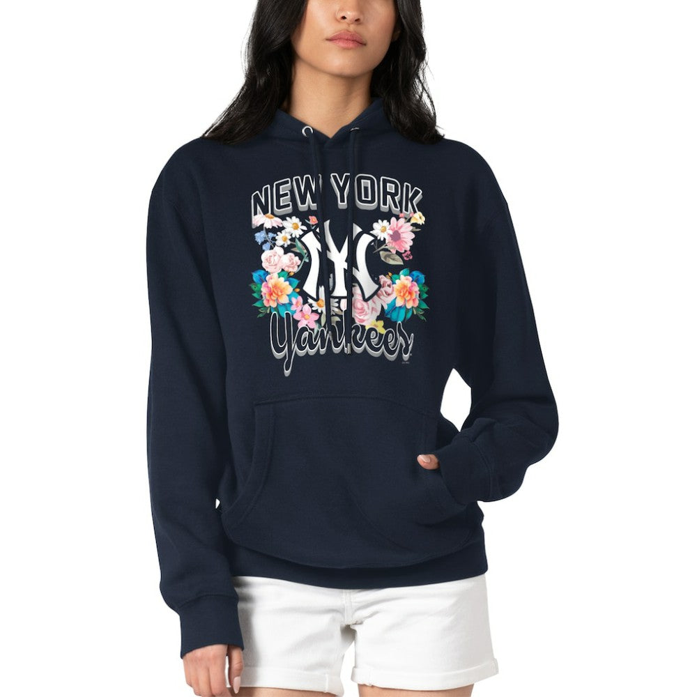MLB New York Yankees G-III 4Her by Carl Banks Women's Flowers Graphic Pullover Hoodie