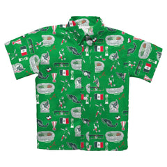 Mexico National Team Vive La Fete Youth Impressions Artwork Button-Up Shirt - Green