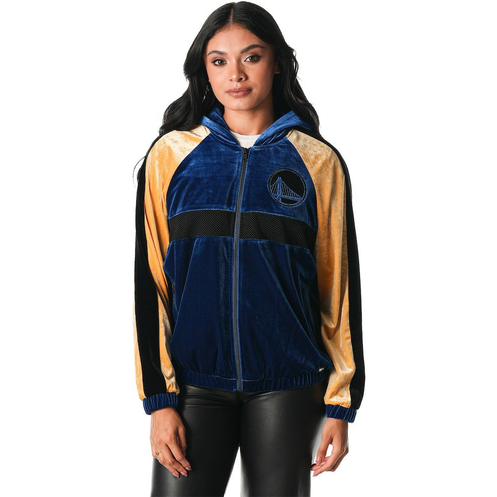 NBA Golden State Warriors The Wild Collective Women's Velour Full-Zip Track Jacket Hoodie sale